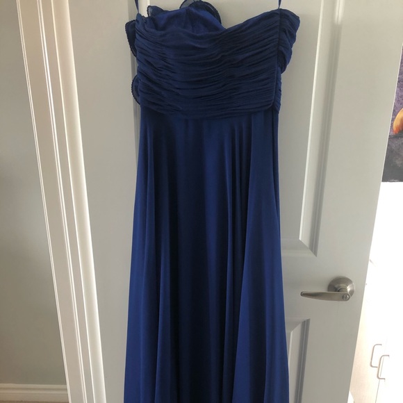 Prom dress, blue with ruffles flowers - Picture 4 of 4